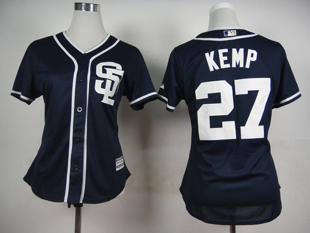 Women San Diego Padres 27 Kemp Blue MLB Jerseys